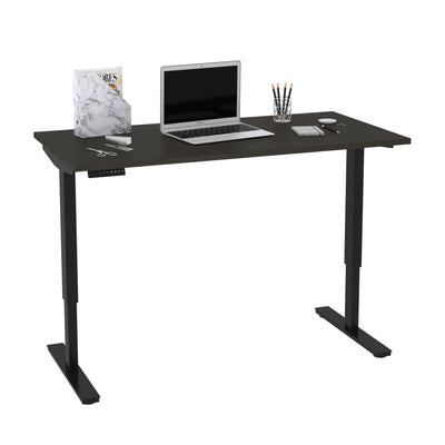 60" Deep Gray Office Desk with Electric Height Adjustment