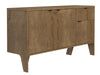 55" Walnut Credenza with Asymmetrical Legs