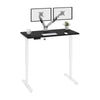 48" Black & White Adjustable Desk with Dual Monitor Arms