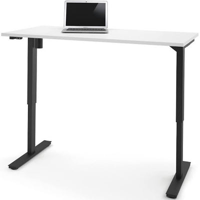 60" White Standing Desk with Electronic Height Adjustment