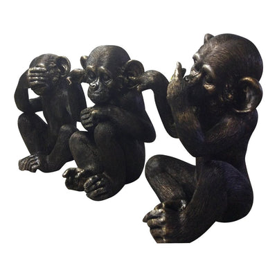 Classic Detailed See No Evil Chimps Statue