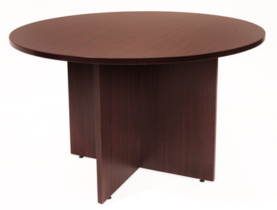 Premium 42" Round Meeting Table in Mahogany