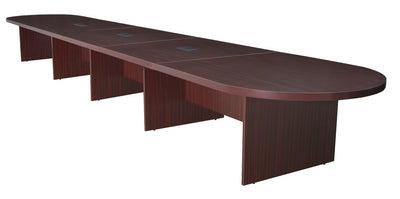 240" (20 Feet) Conference Table with 3 Power Data Grommets in Mahogany