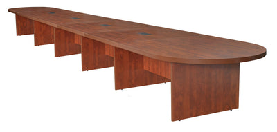288" (24 Foot) Modular Conference Table with 4 Power Data Ports in Cherry
