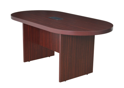 71" Racetrack Conference Table with Power Data Port in Mahogany