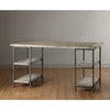 60" Reclaimed Gray Modern Office Desk with Metal Frame