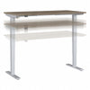 60" Modern Hickory & Titanium Adjustable Standing Desk