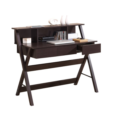 43" X-Frame Desk with Hutch in Wenge