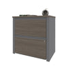 31" Locking File Cabinet in Bark Gray & Slate