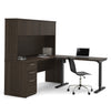 71" Dark Chocolate Desk with Hutch & Standing Desk Section