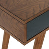 Sleek 48" Navy & Pecan Three-Drawer Writing Desk