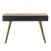 Sleek 48" Navy & Pecan Three-Drawer Writing Desk