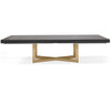 Modern 84 - 123" High Gloss Gray Oak Conference Table with Gold Base