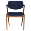 Modern Wood and Navy Fabric Office Chair