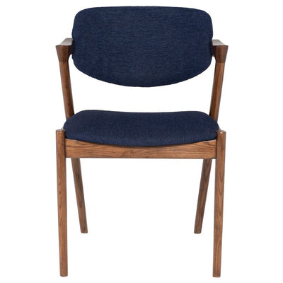 Modern Wood and Navy Fabric Office Chair