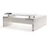 Uber Modern White Lacquer L-shaped Desk