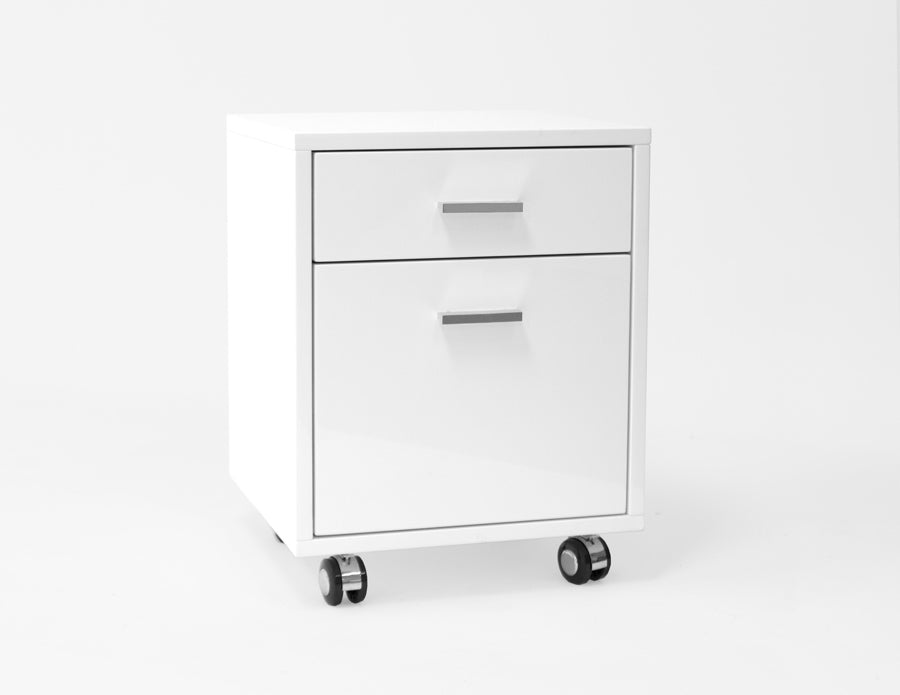 Uber Modern White Lacquer L-shaped Desk