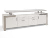 Elegant White Lacquer 78" Office Credenza