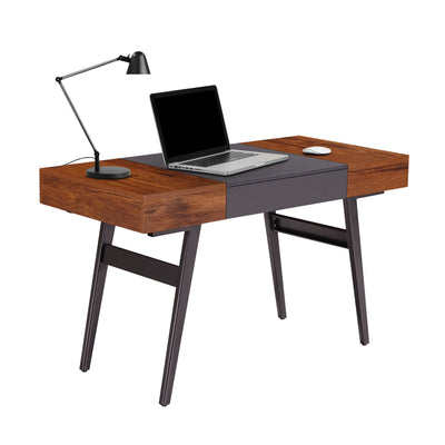 51" Mahogany & Slate Desk with Expandable Desktop and Storage