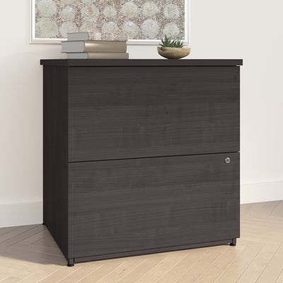 65" Charcoal Maple L-Shaped Desk