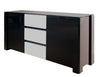 Modern Black Lacquer Conference Table with Gray Lacquer Extension (80" W to 100" W)