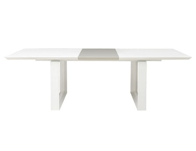 Modern White Lacquer Conference Table with Gray Lacquer Extension (80" W to 100" W)