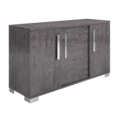 Classic Gray Birch High Gloss Storage Credenza