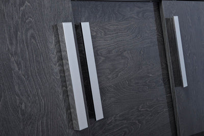 Classic Gray Birch High Gloss Storage Credenza