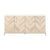 71" Herringbone & White Storage Credenza with Brushed Brass Accents