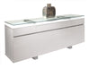 80" White Lacquer Modern Credenza with Floating Glass Top