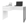47" Refined Office Desk in White with U-Shaped Metal Leg