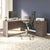 65" Rich Gray Maple L-Shaped Desk with Drawers