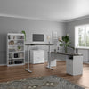 72" L-Shaped Adjustable 3-Piece Desk Set in Slate and White