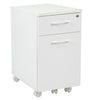 White Modern Mobile File Cabinet with Lock