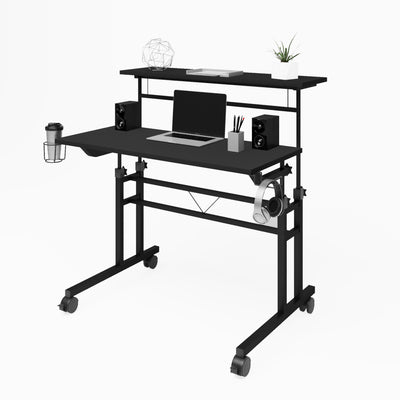 36" Adjustable Wire-Frame Desk in Black