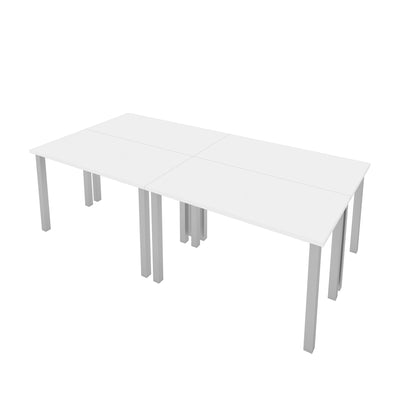 Set of Four 48" X 24" Modular Desks in White