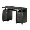 48" Espresso Woodgrain Desk with Curved Cabinets