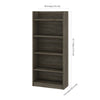 68" Open-top Bookcase in Walnut Gray