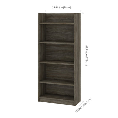 68" Open-top Bookcase in Walnut Gray