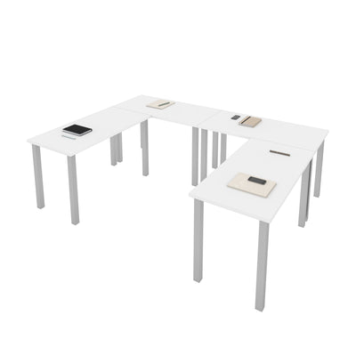 Set of Four 48" X 24" Modular Desks in White