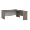65" L-Shaped Desk in Silver Maple & White