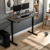 60" Bark Gray & Black Standing Desk with Twin Monitor Arms
