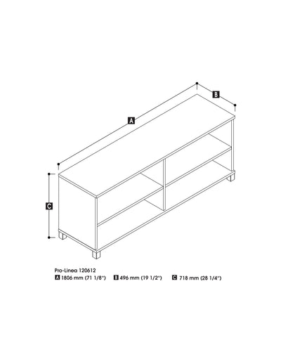 72" Modern White Credenza with Spacious Storage