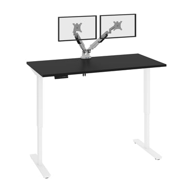 59" Twin Monitor Adjustable Desk in Black