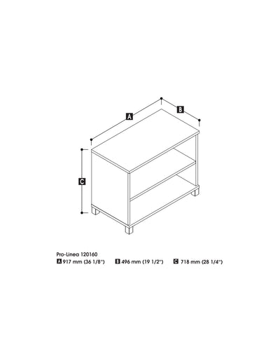 36" White Bookcase with Adjustable Shelf