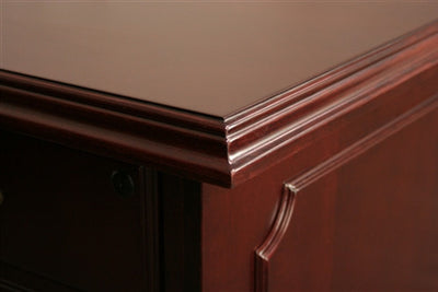 Prestige L-shaped Corner Veneer Desk in Mahogany