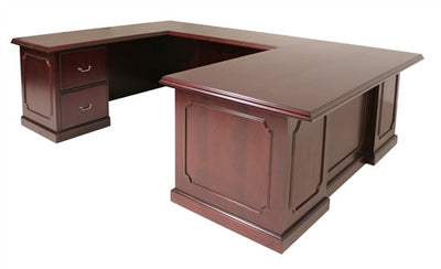 Prestige U-shaped Traditional Veneer Desk in Mahogany