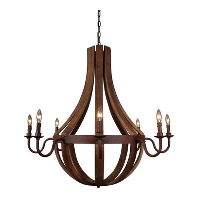 Charming Wood & Iron Hanging Pendant Lamp