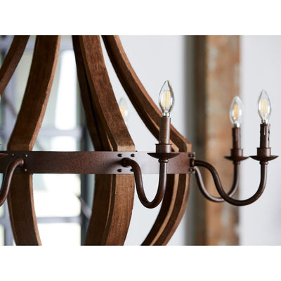 Charming Wood & Iron Hanging Pendant Lamp