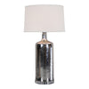 Gorgeous Shimmering Silver Office Lamp w/ Fabric Shade